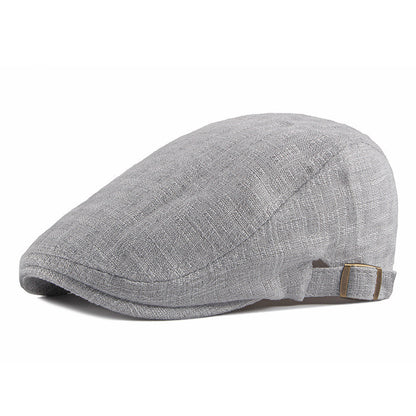 Breathable Linen Flat Cap - Classic Ivy Style, Adjustable, Summer Comfort