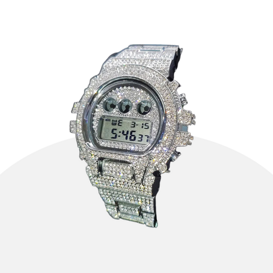 Miss Fox Blinged-Out Digital Watch: Rose Gold, Iced-Out Style