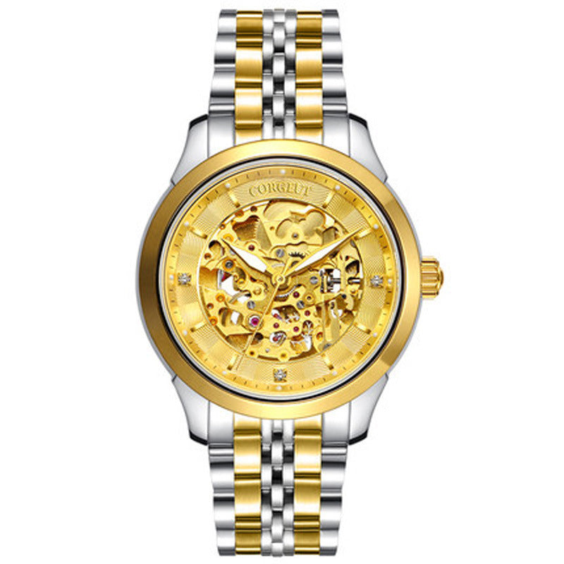 CORGEUT Men's Gold Automatic Watch | Skeleton Dial | Stainless Steel