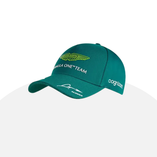 Official Aston Martin F1 Alonso Cap - Green, Signature, Racing Fan Gear