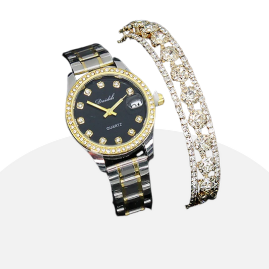 Women's Diamond Accent Watch & Bracelet Gift Set