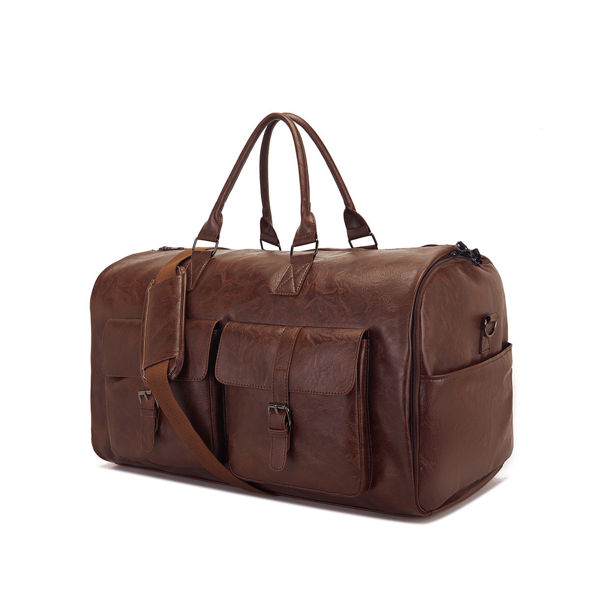 Luxurious Leather Garment Duffel Bag for Travel & Business