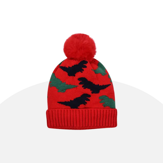 Kids' Dinosaur Knit Beanie - Warm & Fun Winter Hat