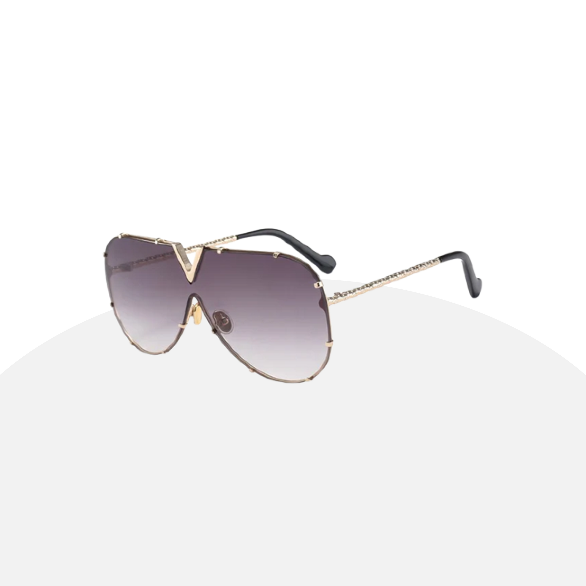 Oversized Aviator Sunglasses | Gradient Lenses | Edgy Metal Frame