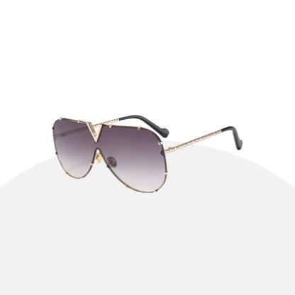 Oversized Aviator Sunglasses | Gradient Lenses | Edgy Metal Frame