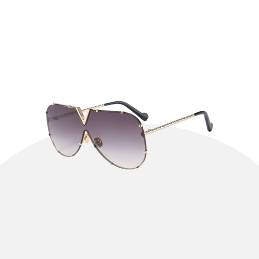 Oversized Aviator Sunglasses | Gradient Lenses | Edgy Metal Frame