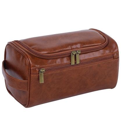 Elegant PU Leather Toiletry Bag for Travel & Home