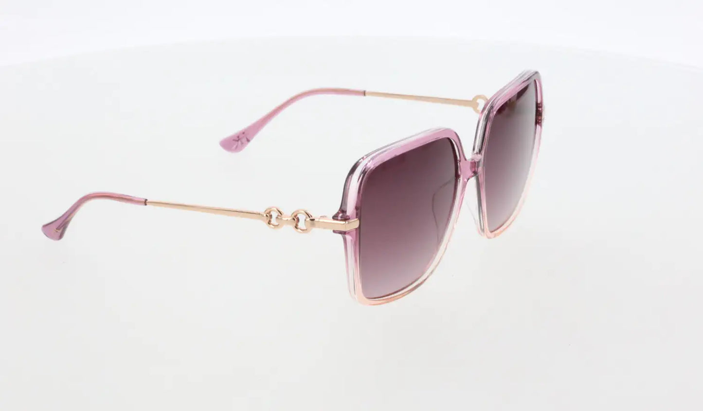 Oversized Gradient Sunglasses - Pink Frame, Chic, UV Protection