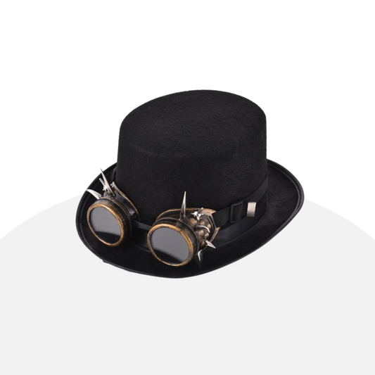 Steampunk Top Hat with Goggles - Victorian Cosplay Accessory