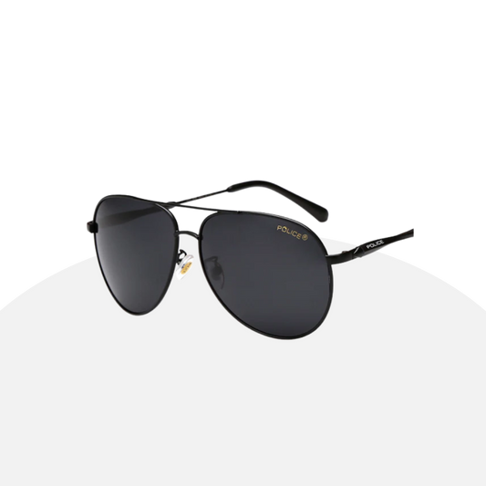 POLICE Aviator Sunglasses | Black Metal Frame | Polarized Lenses | UV400