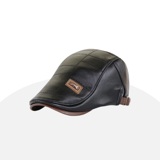 Stylish PU Leather Newsboy Cap - Vintage Flat Cap, Warm & Trendy