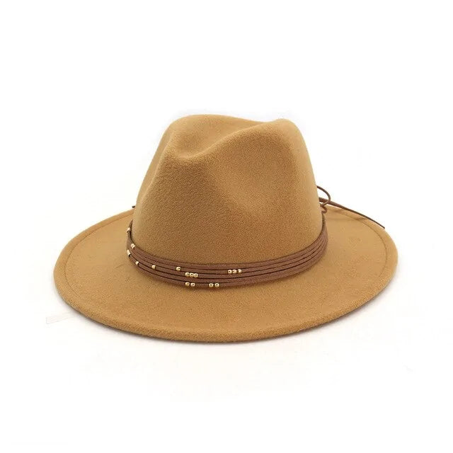 Elegant Wide Brim Fedora Hat - Sun Protection & Style