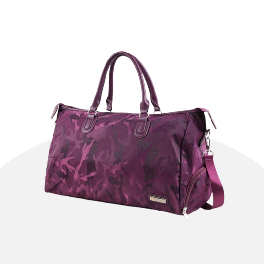 Camouflage Travel Duffel Bag with Shoe Compartment - Stylish & Organized