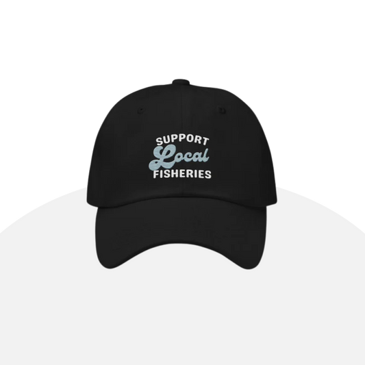 Support Local Fisheries Dad Hat | Embroidered | Black | Unisex