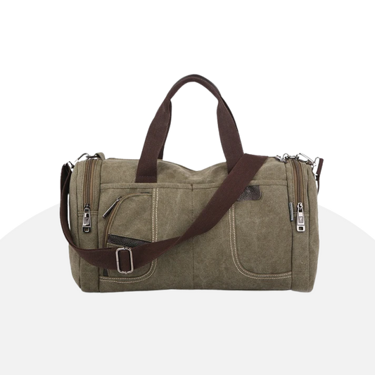 Vintage Canvas Duffel Bag - Spacious, Durable, Travel & Gym Ready