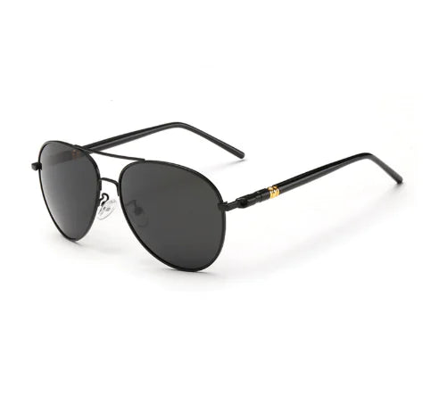 Classic Aviator Sunglasses - Night Driving, Yellow Lenses, Metal Frame