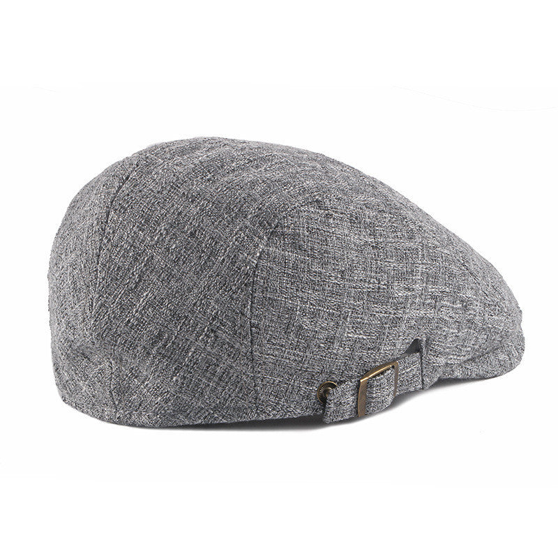 Breathable Linen Flat Cap - Classic Ivy Style, Adjustable, Summer Comfort