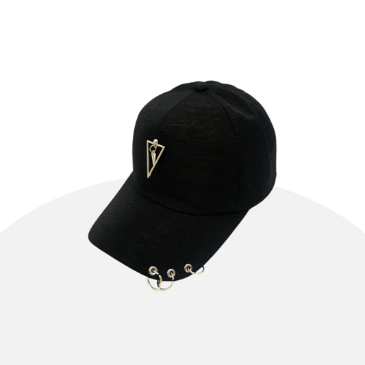 Trendy Baseball Cap - Metal Accents, Adjustable Fit, Unisex Style