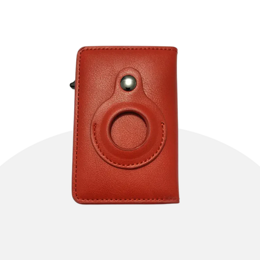 Slim Leather AirTag Wallet with Secure Magnetic Closure