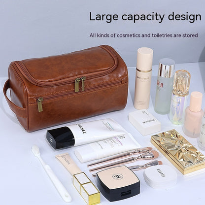 Elegant PU Leather Toiletry Bag for Travel & Home