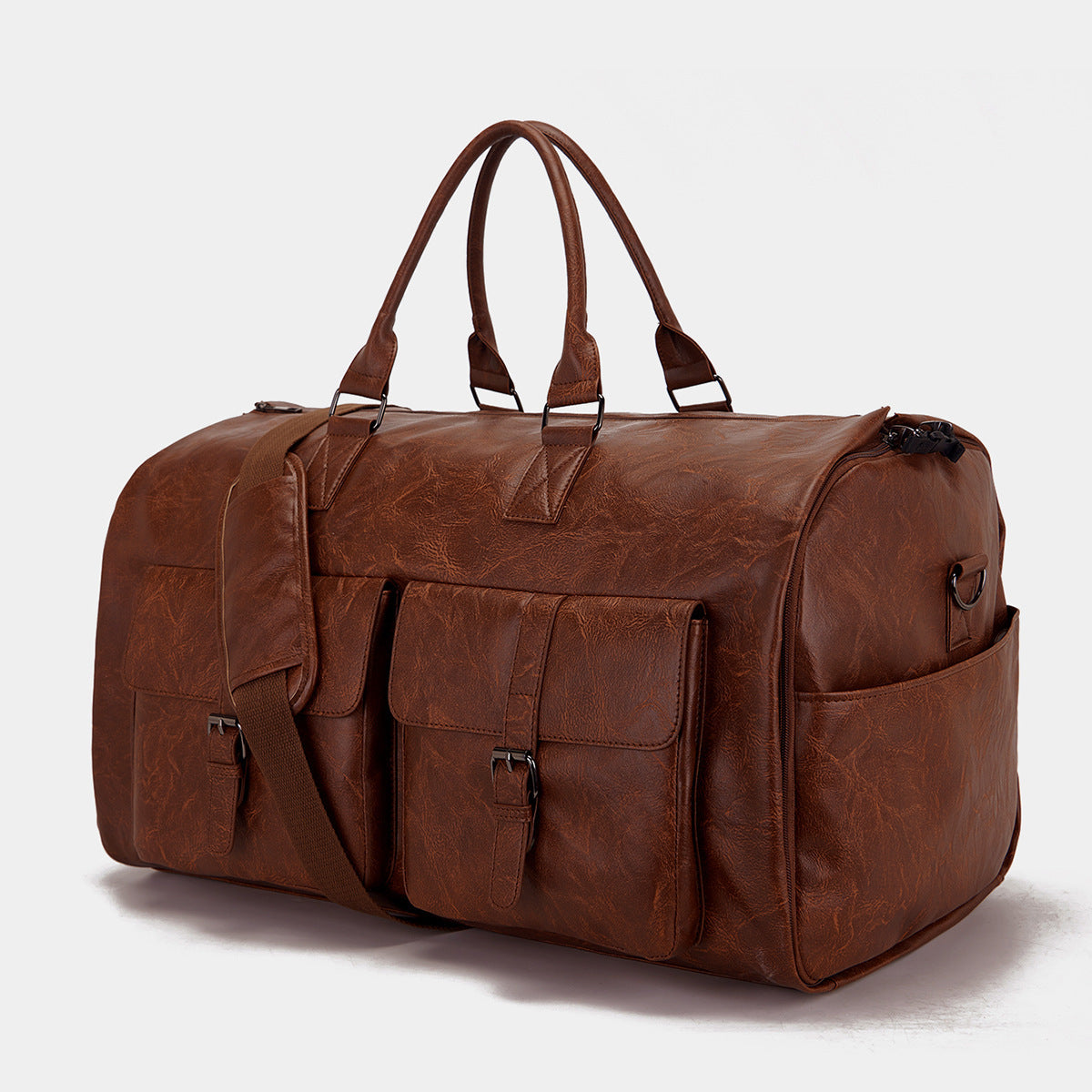 Luxurious Leather Garment Duffel Bag for Travel & Business