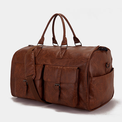 Luxurious Leather Garment Duffel Bag for Travel & Business