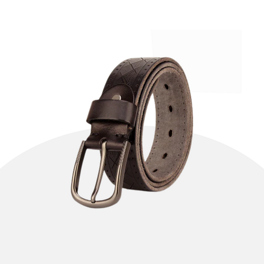 Genuine Leather Belt - Casual Style, Durable, Perfect Fit with Adjustable Buckle