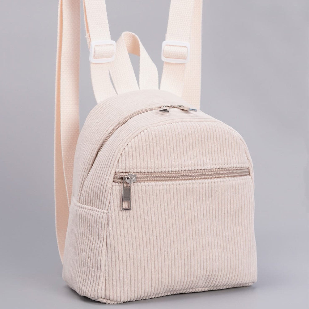 Cute Mini Corduroy Backpack - Trendy, Compact, and Versatile