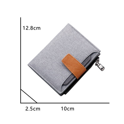 Compact RFID Wallet for Men - Canvas & Leather, Slim Bifold Design