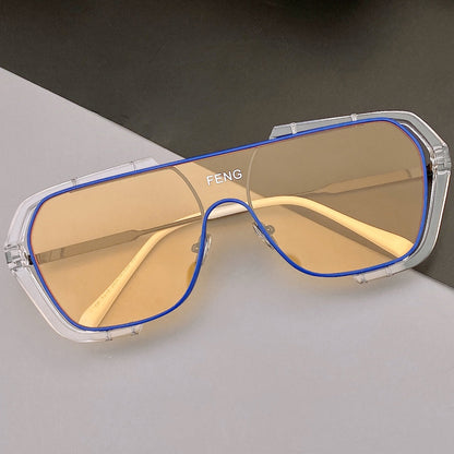 Futuristic Shield Sunglasses - Edgy, Mirrored, UV Protection