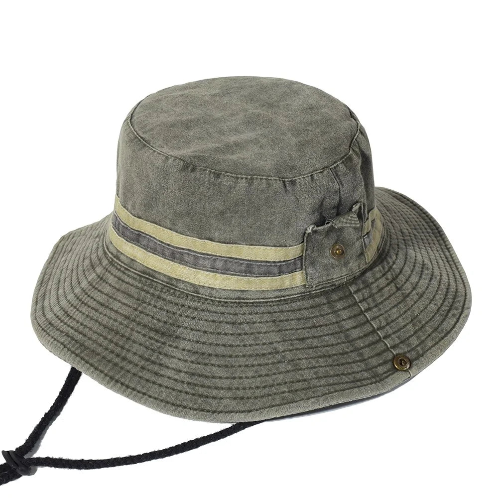 Breathable Cotton Bucket Hat with Neck Flap - Sun Protection & Style