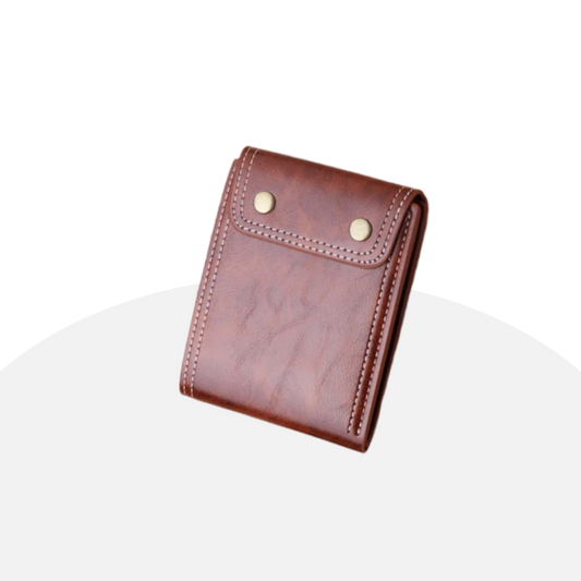 Vintage Bifold Wallet with Coin Pocket & Stylish Stitching