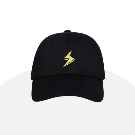 ⚡️ Electric Pink Lightning Bolt Cap -  Energetic Style, Embroidered, Unisex