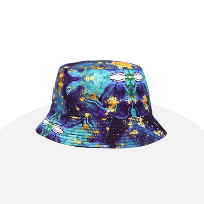 Vibrant Marble Print Reversible Bucket Hat