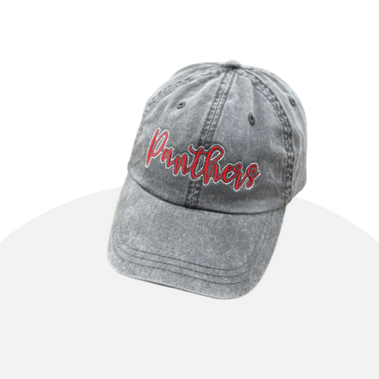 Vintage Washed Panthers Cap - Distressed Style, Embroidered Logo