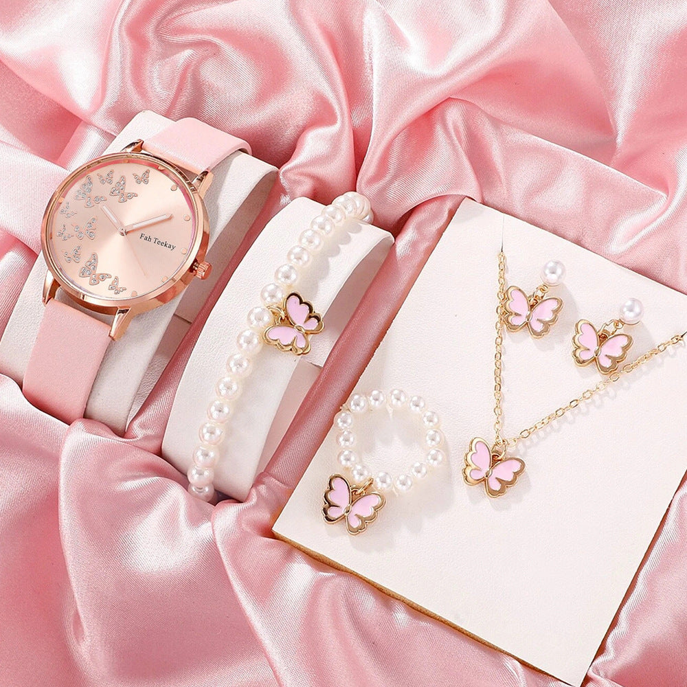 Enchanting Butterfly Watch & Jewelry Set for Girls