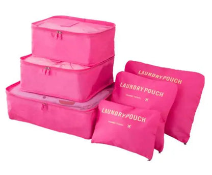 6-Piece Packing Cube Set with Laundry Pouches - Travel Organized & Efficient