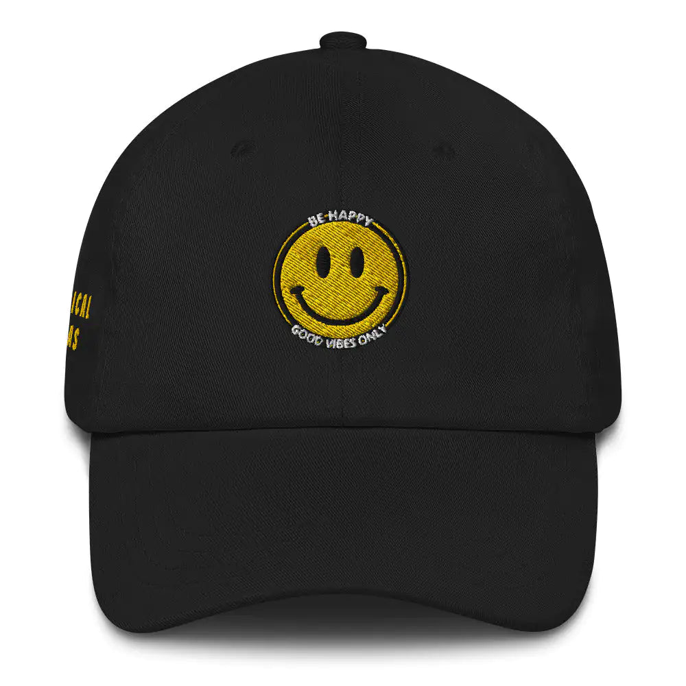 "Be Happy" Smiley Dad Hat - Positive Vibes, Embroidered, Unisex Style