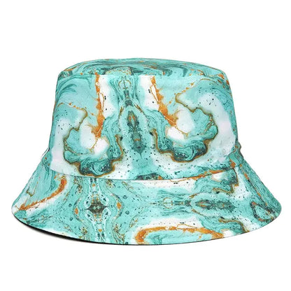 Vibrant Marble Print Reversible Bucket Hat