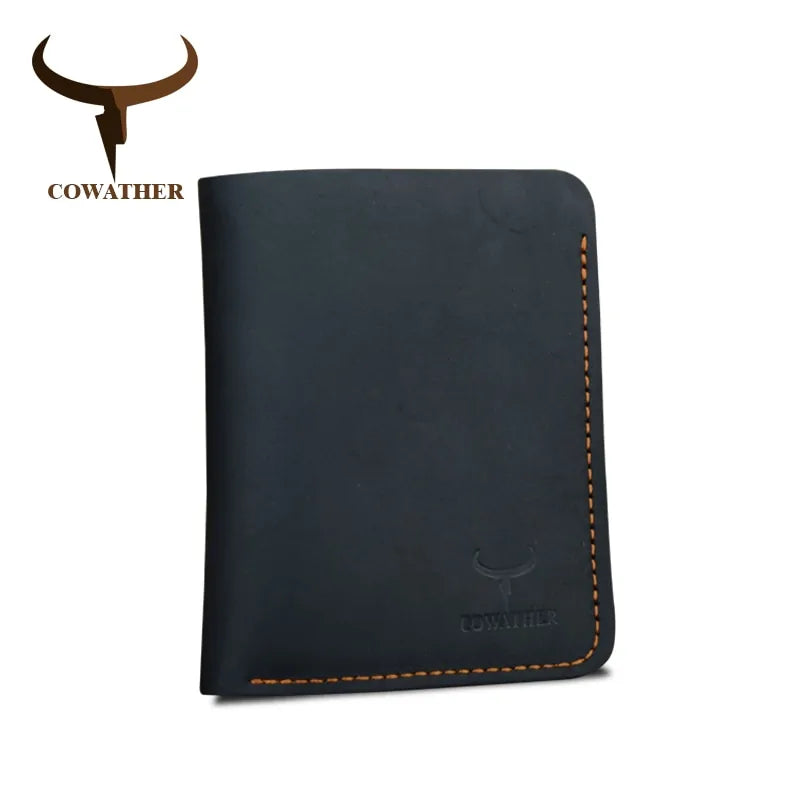 Cowather Men's Genuine Leather Bifold Wallet - Rustic, Durable, RFID