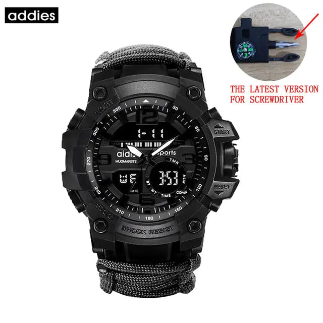 Addies Mudmarsite: Rugged Outdoor Sports Watch with Paracord Band