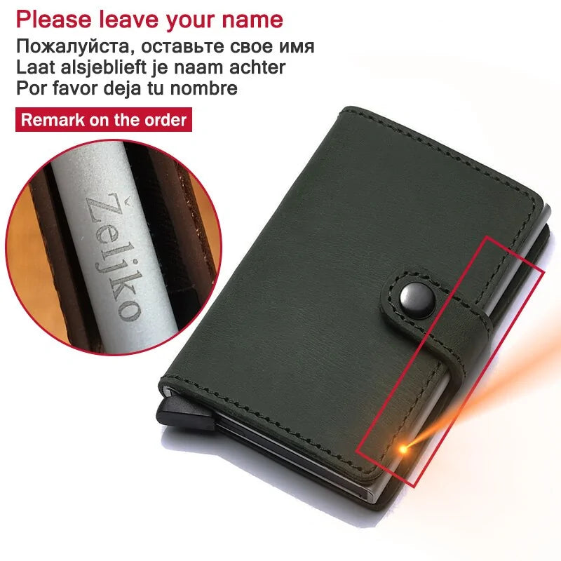 Compact Leather Cardholder with RFID Protection & Quick Access