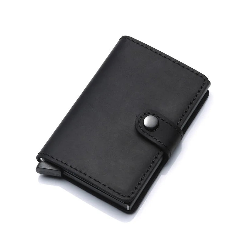 Compact Leather Cardholder with RFID Protection & Quick Access