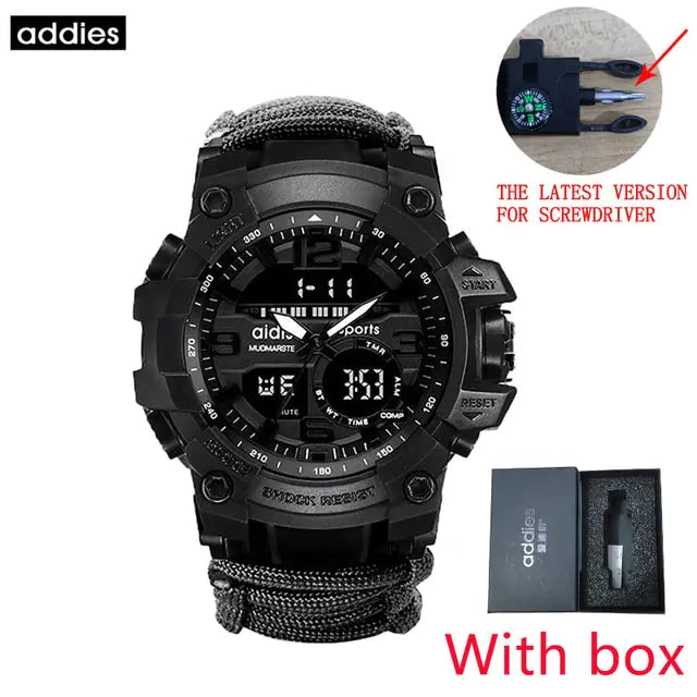 Addies Mudmarsite: Rugged Outdoor Sports Watch with Paracord Band