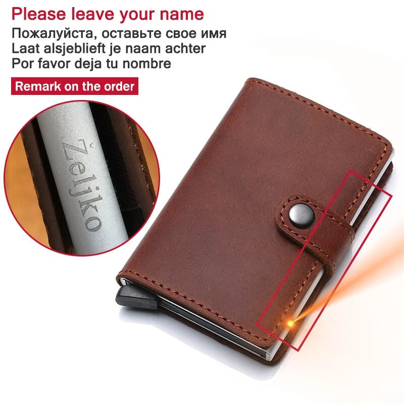 Compact Leather Cardholder with RFID Protection & Quick Access