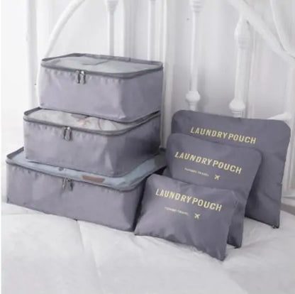 6-Piece Packing Cube Set with Laundry Pouches - Travel Organized & Efficient