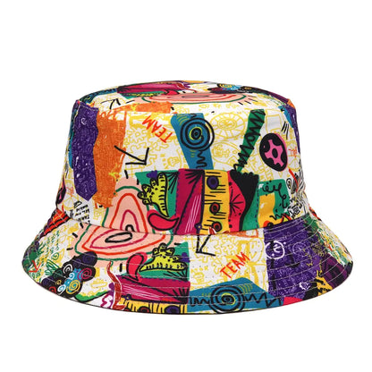 Vibrant Marble Print Reversible Bucket Hat