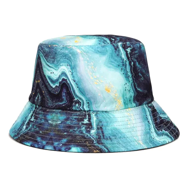 Vibrant Marble Print Reversible Bucket Hat