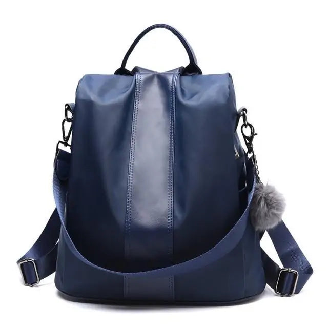 Chic Convertible Faux Leather Backpack - Anti-Theft & Spacious