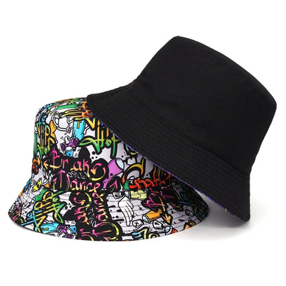 Vibrant Marble Print Reversible Bucket Hat